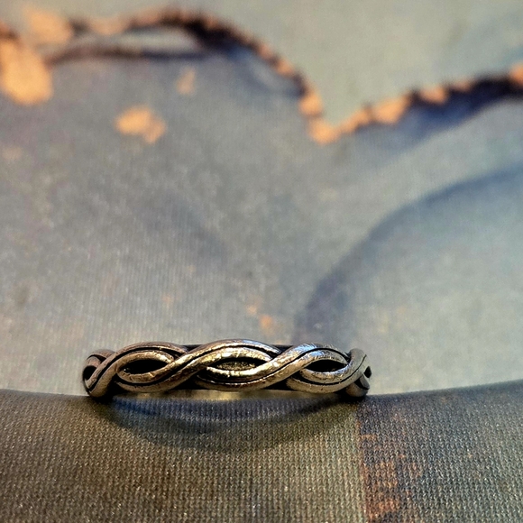 PANDORA "Changing Seasons" Silver Braided Women's Ring - Picture 2 of 5